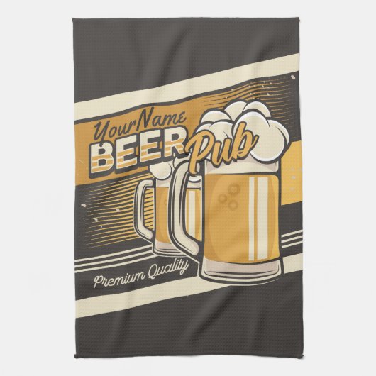 Persoonlijke Premium Koude Biermok Pub Bar  Theedoek (Verticaal)
