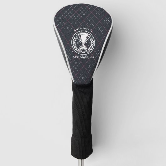 Persoonlijke Preppy Argyle Golf Driver Golfheadcover (Voorkant)