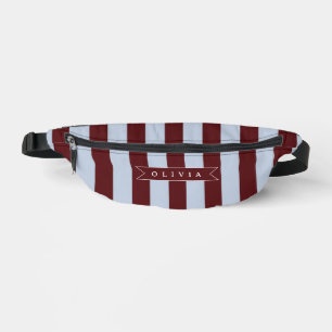 Persoonlijke Preppy Bruine Blauwe Cabana Streep Heuptasje