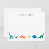 Persoonlijke preppy Dinosaur Dank u wel Bedankkaart (Voorkant / Achterkant)