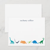 Persoonlijke preppy Dinosaur Dank u wel Bedankkaart (Voorkant / Achterkant)