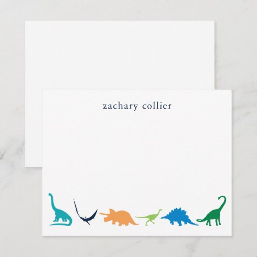 Persoonlijke preppy Dinosaur Dank u wel Bedankkaart (Voorkant / Achterkant)