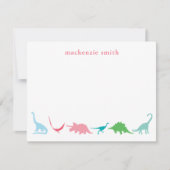 Persoonlijke preppy Dinosaur Dank u wel Notitiekaartje (Voorkant)