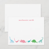 Persoonlijke preppy Dinosaur Dank u wel Notitiekaartje (Voorkant / Achterkant)