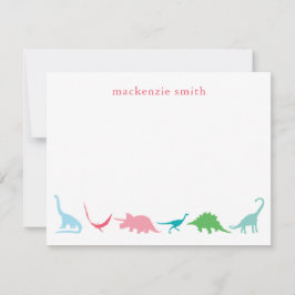 Persoonlijke Preppy Dinosaurius Bedankt Briefpapie Notitiekaartje
