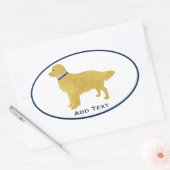 Persoonlijke Preppy Golden Retriever Ovale Sticker (Envelop)