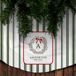 Persoonlijke Preppy Kerstkrans Initiaal & Naam Kerstboom Rok