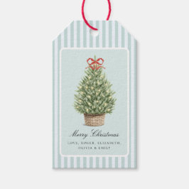 Persoonlijke Preppy Kustboom Kerstmis Cadeaulabel