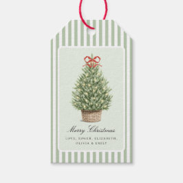 Persoonlijke Preppy Kustboom Kerstmis Cadeaulabel