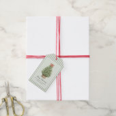 Persoonlijke Preppy Kustboom Kerstmis Cadeaulabel (Met Touw)