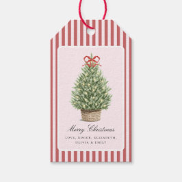 Persoonlijke Preppy Kustboom Kerstmis Cadeaulabel