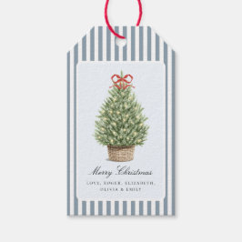 Persoonlijke Preppy Kustboom Kerstmis Cadeaulabel