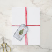 Persoonlijke Preppy Kustboom Kerstmis Cadeaulabel (Met Touw)