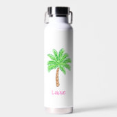 Persoonlijke Preppy Palmboom Waterfles (Voorkant)