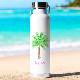 Persoonlijke Preppy Palmboom Waterfles