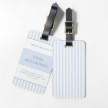 Persoonlijke Preppy Stofblauwe Gestreepte Naam Rei