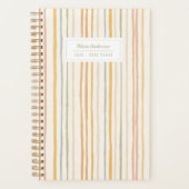 Persoonlijke Preppy Streep Geïllustreerde Pastel 2 Planner (Voorkant)