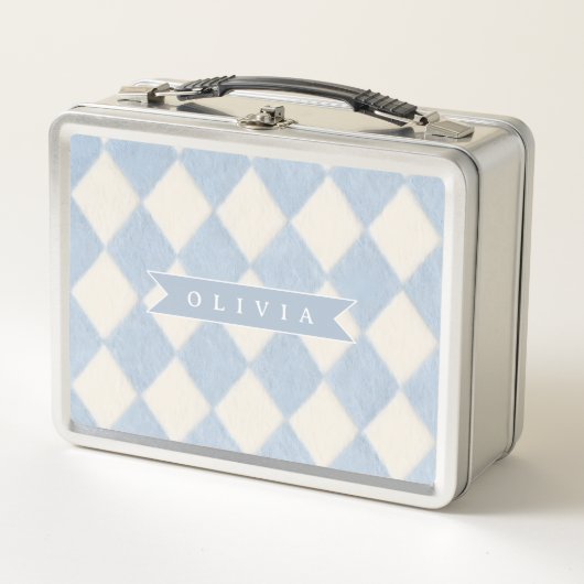 Persoonlijke Preppy Zachte Blauwe Fluwelen Argyle (Voorkant)