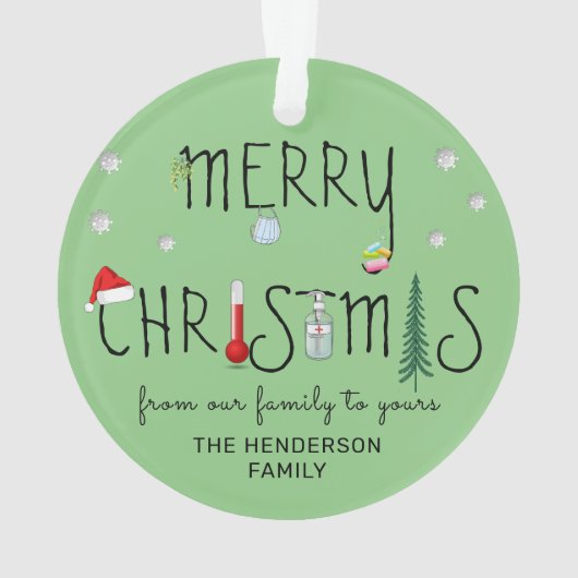 Persoonlijke pret 2020 Covid Kerstboom Ornament (achterkant)