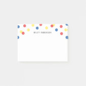 Persoonlijke pret rode blauwe gele confetti post-it® notes (Voorkant)