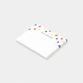 Persoonlijke pret rode blauwe gele confetti post-it® notes (Schuin)