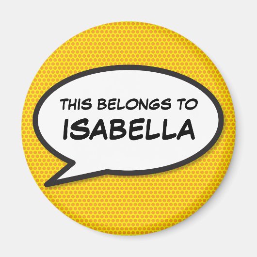 Persoonlijke pret stripboek spraakballon magneet (Voorkant)