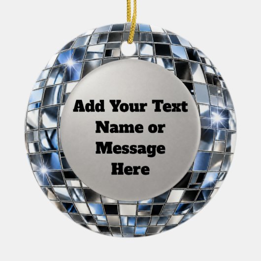 Persoonlijke pret zilveren discobal ornament (Voorkant)