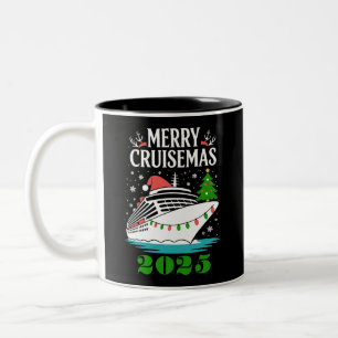 Persoonlijke Prettig Cruisemas Cruiseschip Familie Tweekleurige Koffiemok