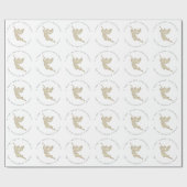 Persoonlijke Prettig Kerstfeest Boodschapper Engel Cadeaupapier (Vlak)