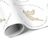 Persoonlijke Prettig Kerstfeest Boodschapper Engel Cadeaupapier (Rol Hoek)