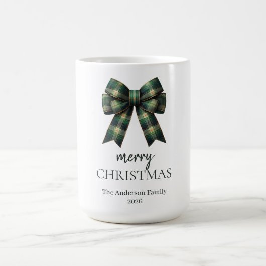 Persoonlijke Prettig Kerstfeest | Groene geruite s Koffiemok (Center)