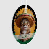 Persoonlijke Prettig kerstfeest Kat Ornament (voorkant)