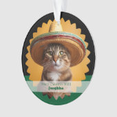 Persoonlijke Prettig kerstfeest Kat Ornament (voorkant)