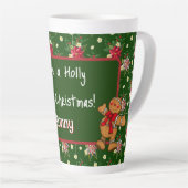 Persoonlijke Prettig Kerstfeest Latte Mok (Rechterhoek)