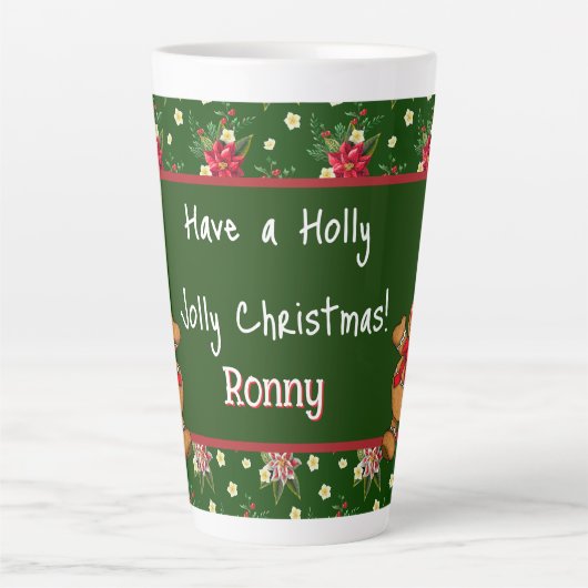 Persoonlijke Prettig Kerstfeest Latte Mok (Voorkant)