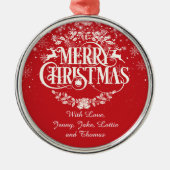 Persoonlijke Prettig Kerstfeest Metalen Ornament (Voorkant)