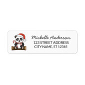 Persoonlijke Prettig Kerstfeest Schattige Panda Be Etiket (Voorkant)