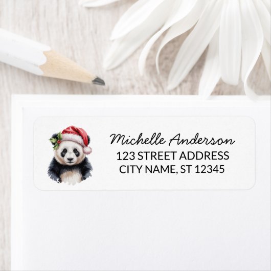 Persoonlijke Prettig Kerstfeest Schattige Panda Be Etiket (Insitu)
