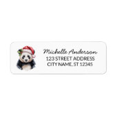 Persoonlijke Prettig Kerstfeest Schattige Panda Be Etiket (Voorkant)
