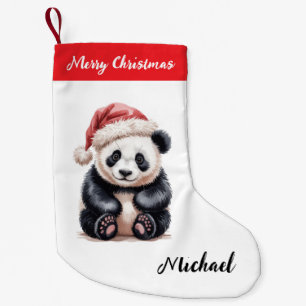 Persoonlijke Prettig Kerstfeest Schattige Pandabee Kleine Kerstsok