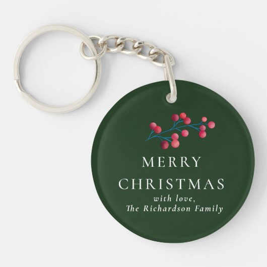 Persoonlijke Prettig Kerstfeest Sleutelhanger (Voorkant)