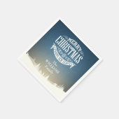 Persoonlijke Prettig Kerstfeest Winter Snow Scene Servet (Hoek)