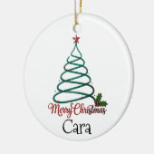 Persoonlijke Prettig Kerstmis Aangepaste Naam Cade Keramisch Ornament (Links)