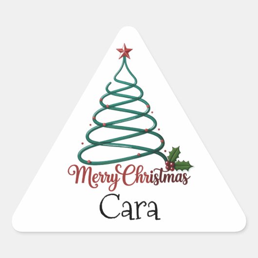 Persoonlijke Prettig Kerstmis Aangepaste Naam Cade Sticker (Voorkant)