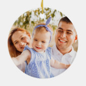 Persoonlijke Prettig Kerstmis Familie Foto Keramisch Ornament (Achterkant)