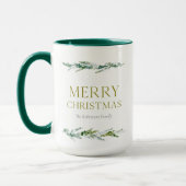Persoonlijke Prettig Kerstmis Groen Mok (Links)
