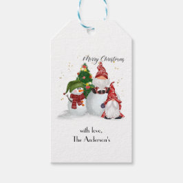 Persoonlijke Prettig Kerstmis Kabouters Sneeuwmann Cadeaulabel