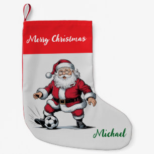 Persoonlijke Prettig Kerstmis Kerstman Voetbal Kleine Kerstsok