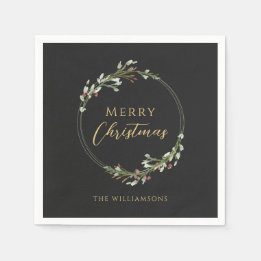Persoonlijke Prettig Kerstmis Minimalistische Kran Servet