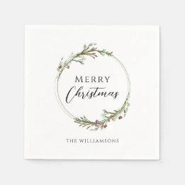 Persoonlijke Prettig Kerstmis Minimalistische Kran Servet